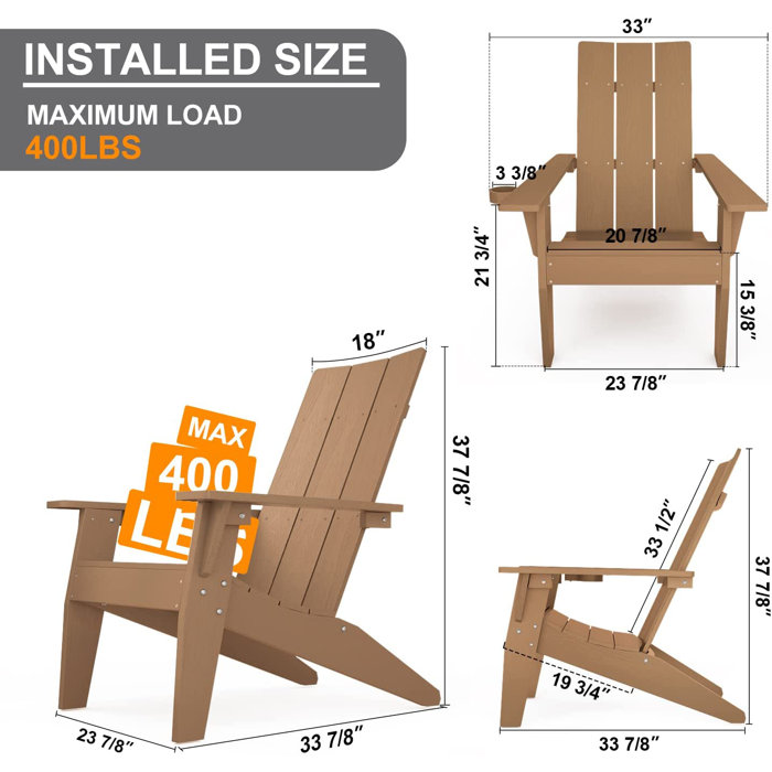 Rosecliff Heights Yeagertown Plastic Adirondack Chair Wayfair